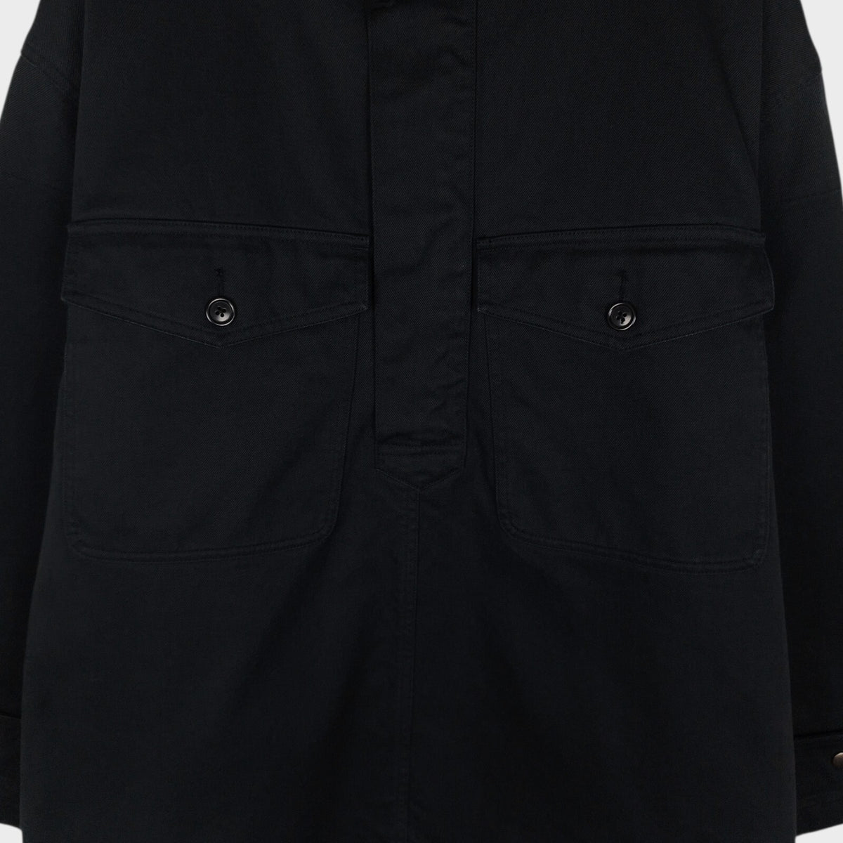 MHL MARGARET HOWELL Men's Black Heavyweight Relaxed Fit Jacket Smock