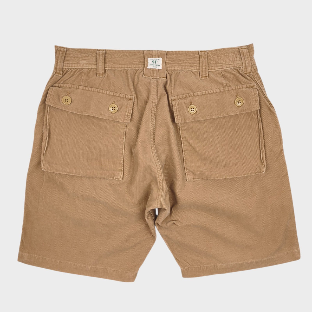 SASSAFRAS Men's Made in Japan Brown Corduroy GDU Cargo Shorts
