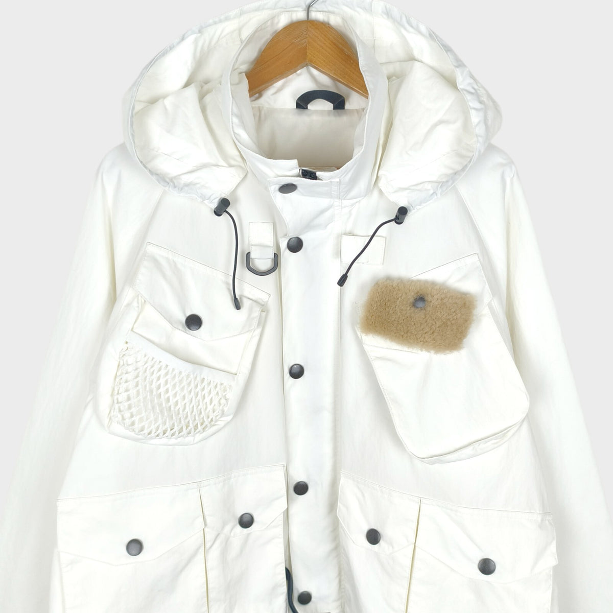 UNUSED Japan Men's Made in Japan White Nylon Fishing Jacket