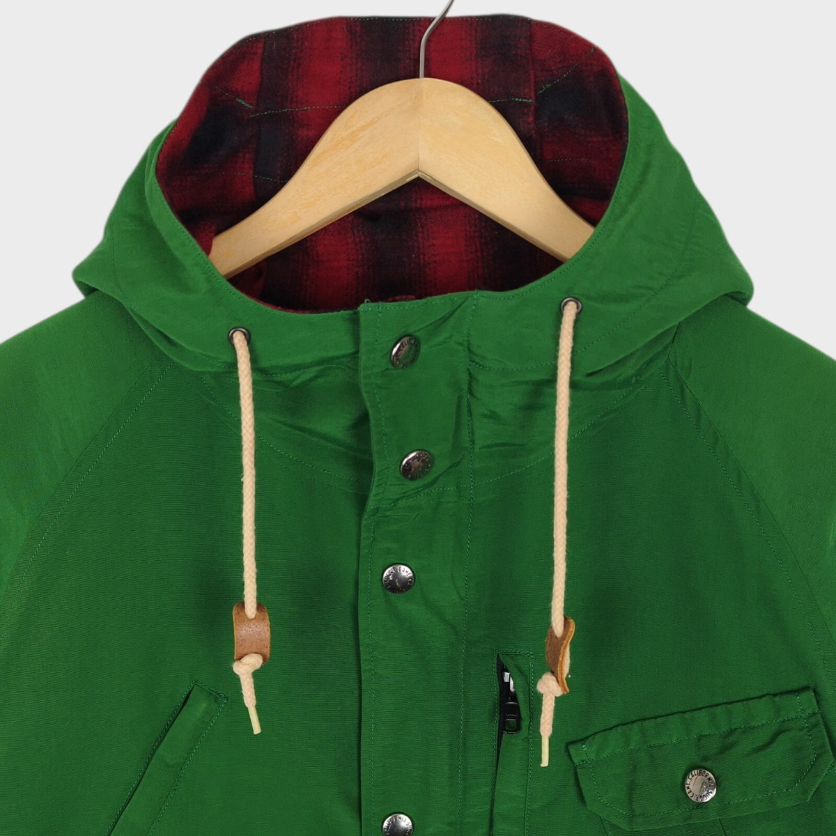 SUGAR CANE Men's Green 70/30 Cotton Nylon Wool Blend Lined Mountain Parka Jacket