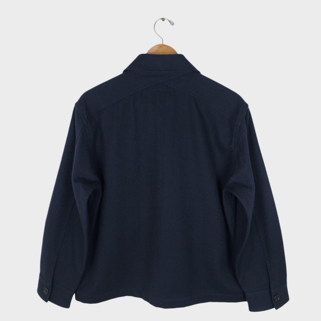 MHL MARGARET HOWELL Men's Navy Blue Wool/Cotton Utility Blouson Jacket