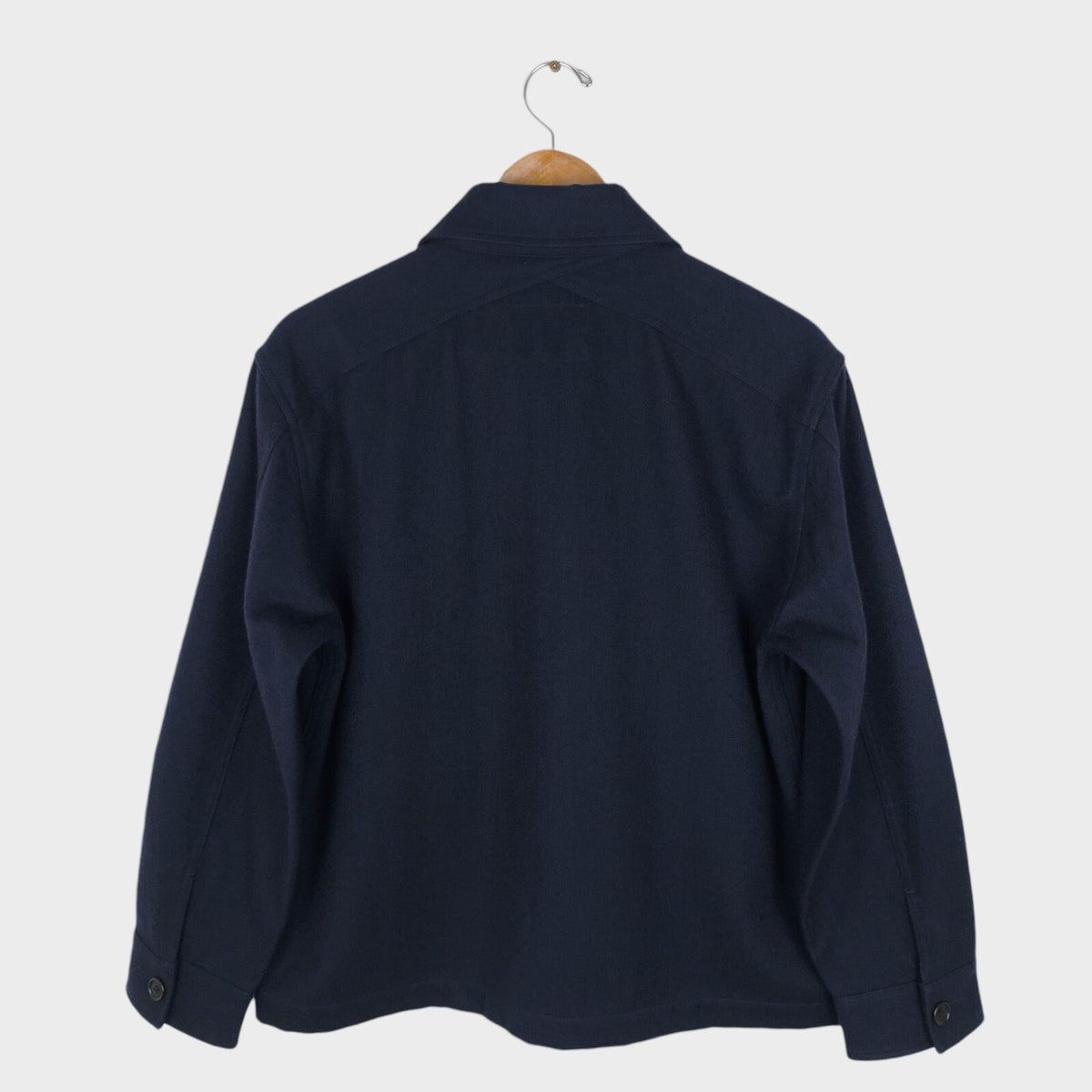 MHL MARGARET HOWELL Men's Navy Blue Wool/Cotton Utility Blouson Jacket