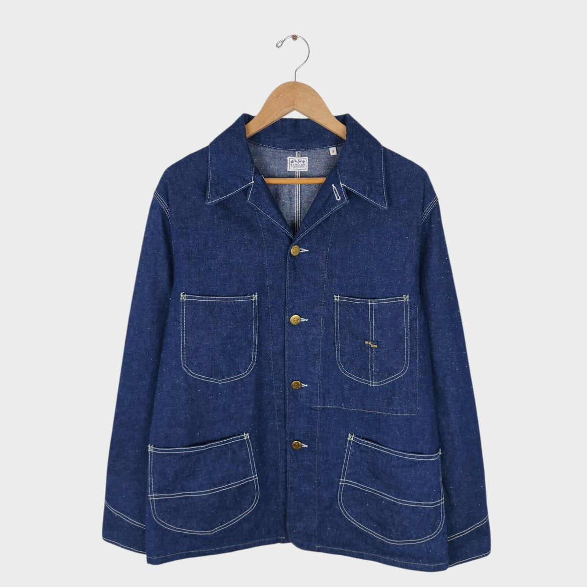 BLUE BLUE JAPAN Men's Made in Japan Blue Nep Denim Chore Jacket