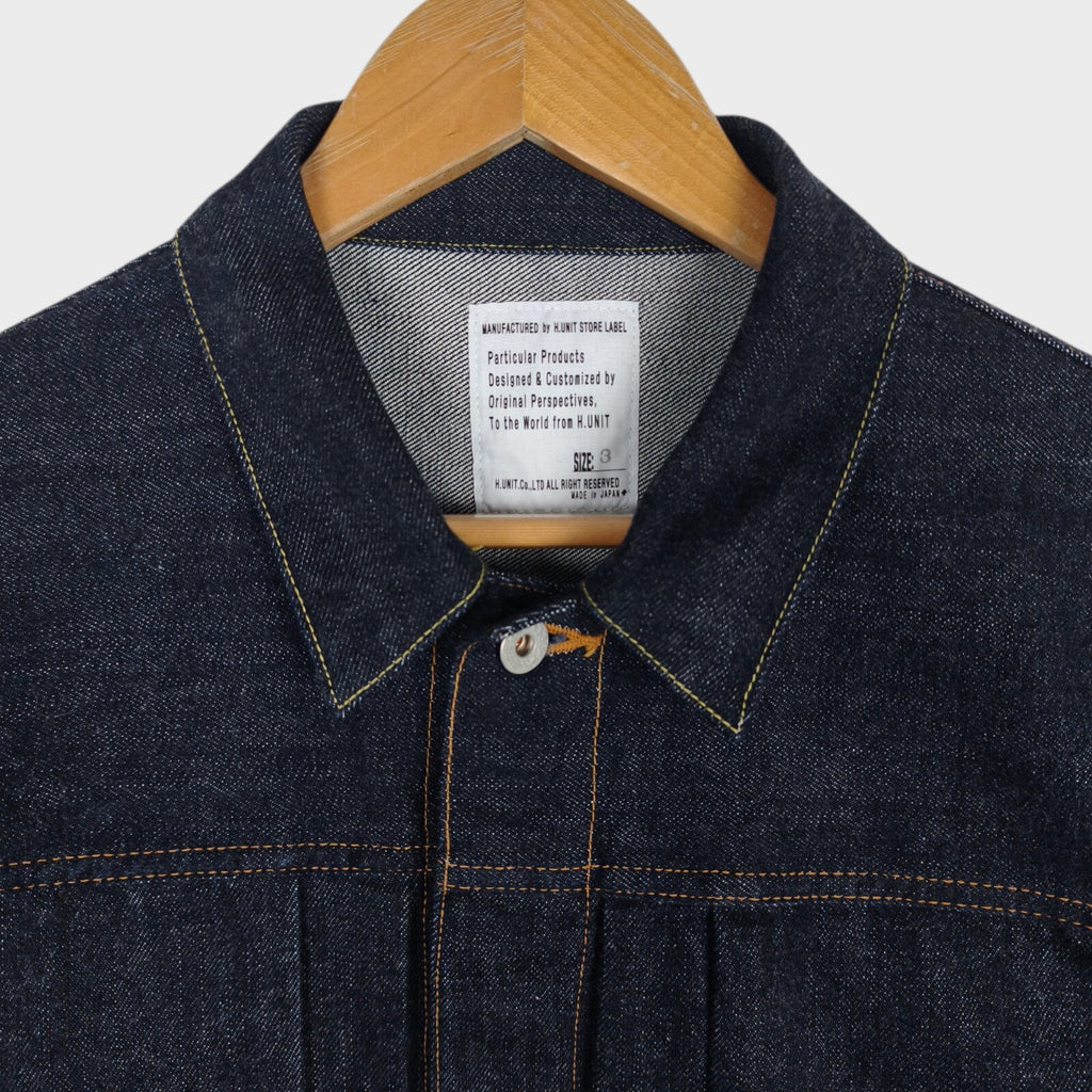 H.UNIT Men's Made in Japan Blue Denim Trucker Jacket