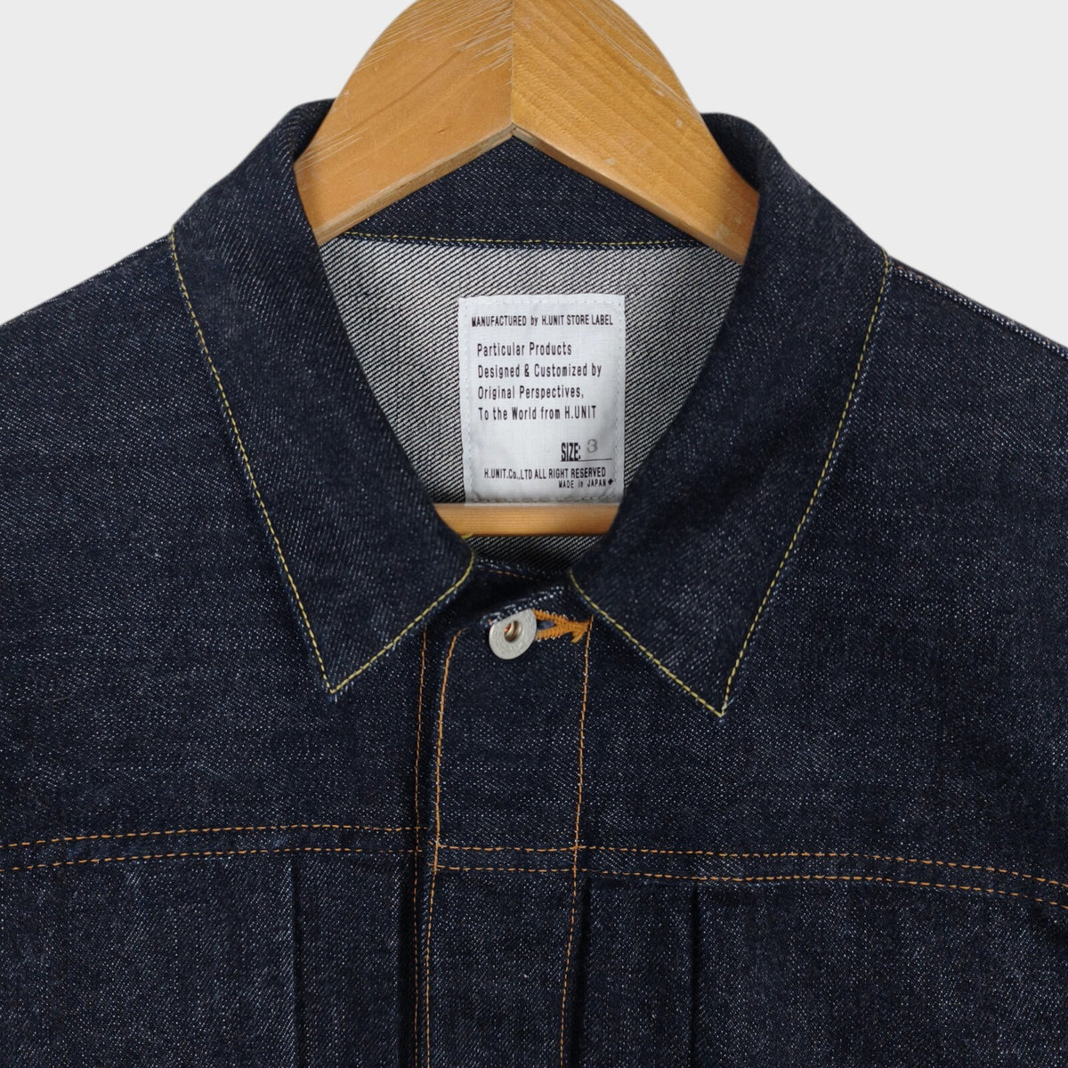 H.UNIT Men's Made in Japan Blue Denim Trucker Jacket