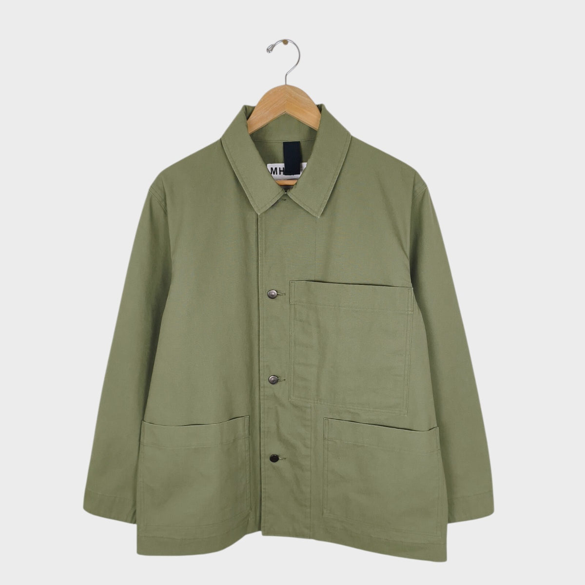 MHL MARGARET HOWELL Men's Light Green Heavyweight Cotton Chore Jacket