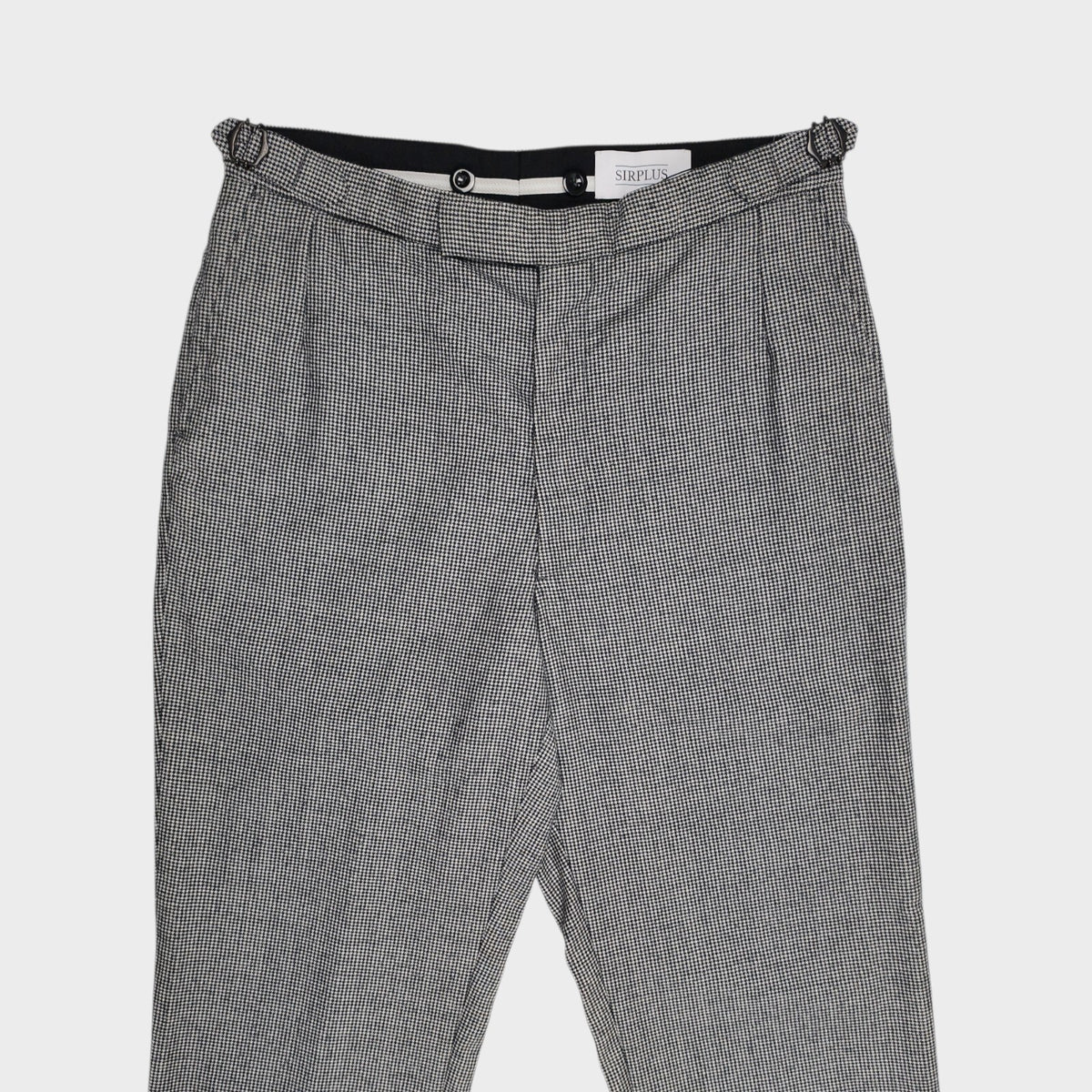 SIRPLUS Men's Micro Dogtooth Pleated Wool Trousers