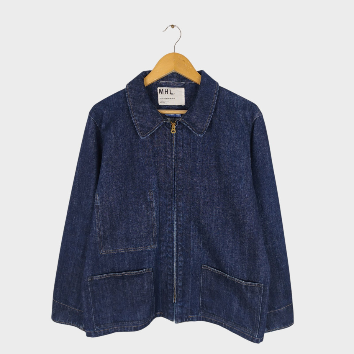 MHL MARGARET HOWELL Men's Canton Overalls Made in Japan Blue Denim Jacket