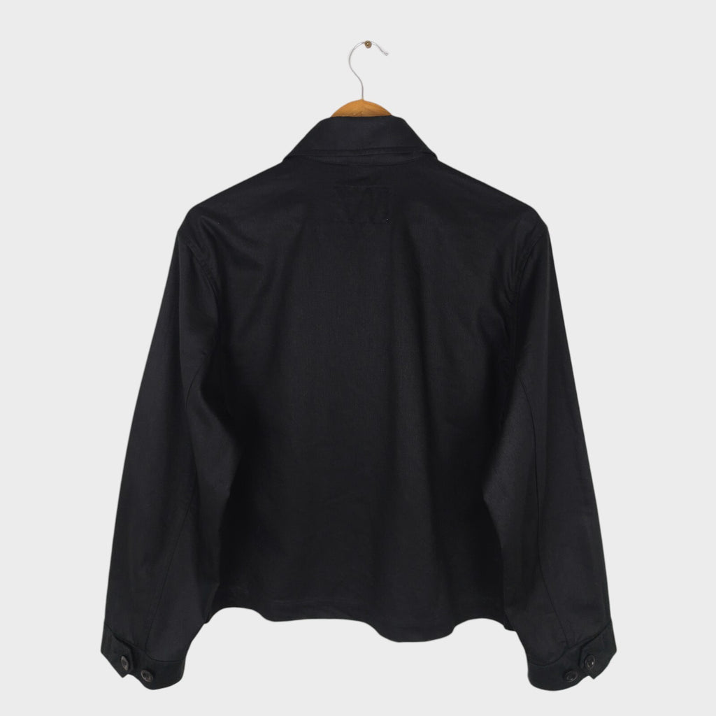 MHL MARGARET HOWELL Men's Black Cotton/Linen Blend Cropped Military Jacket