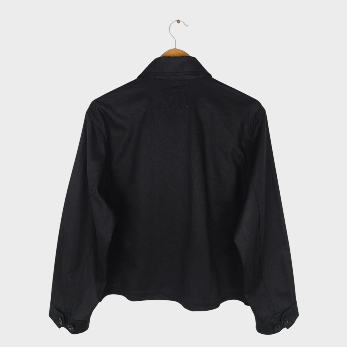 MHL MARGARET HOWELL Men's Black Cotton/Linen Blend Cropped Military Jacket