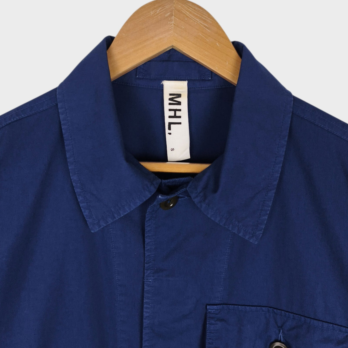 MHL MARGARET HOWELL Men's Blue Cotton Poplin Blouson Jacket