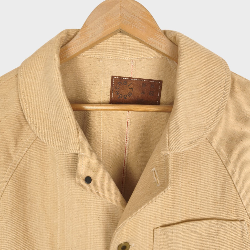 CHAIRMADE Men's Made in Japan Cream/Beige Heavyweight Cotton Chore Jacket