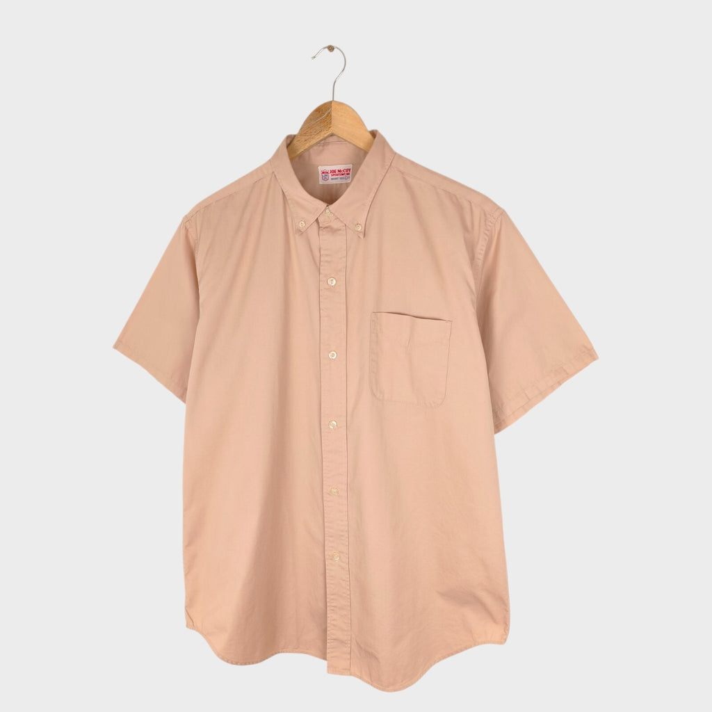 THE REAL MCCOY'S Men's Made in Japan Pink Beige Short Sleeved Shirt