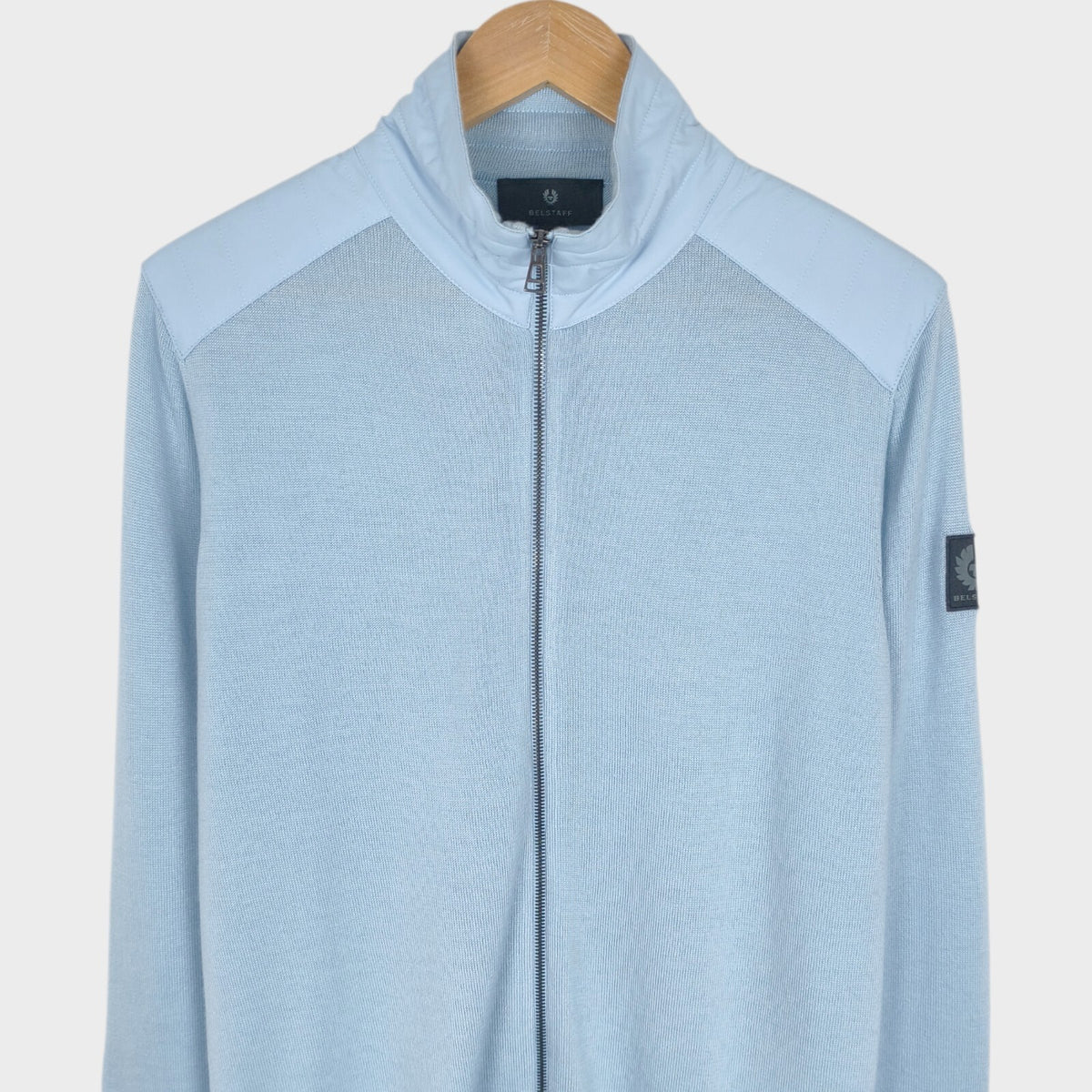BELSTAFF Men's Light Blue Wool Blend Kinsdale Zip Jacket