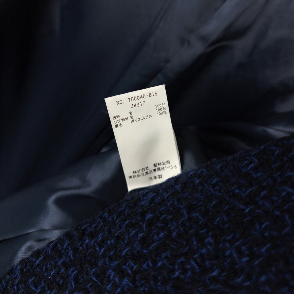 BLUE BLUE JAPAN Men's Made in Japan Indigo Blue/Black 100% Wool Weave Coat