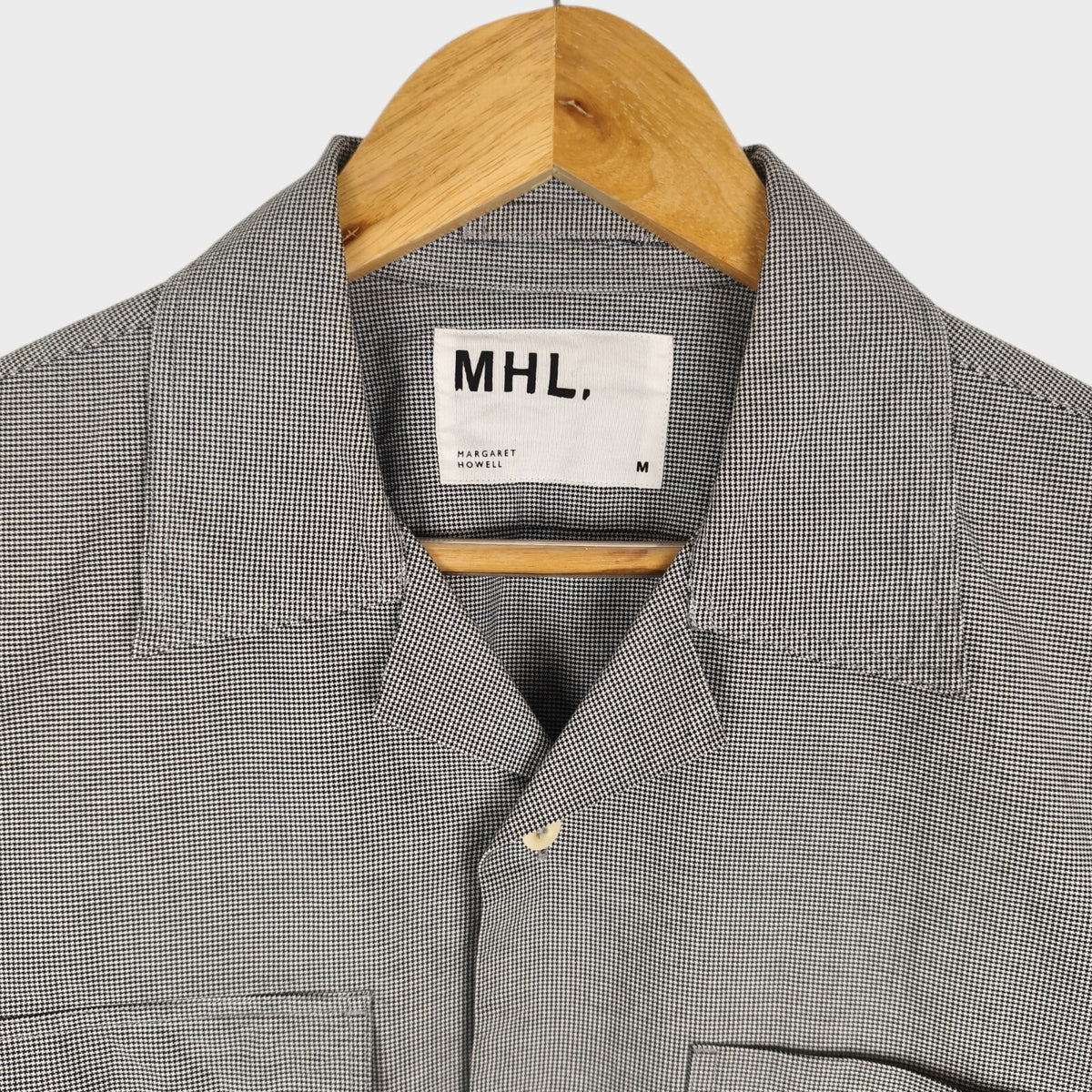 MHL MARGARET HOWELL Men's Short Sleeved Micro Dogtooth Shirt