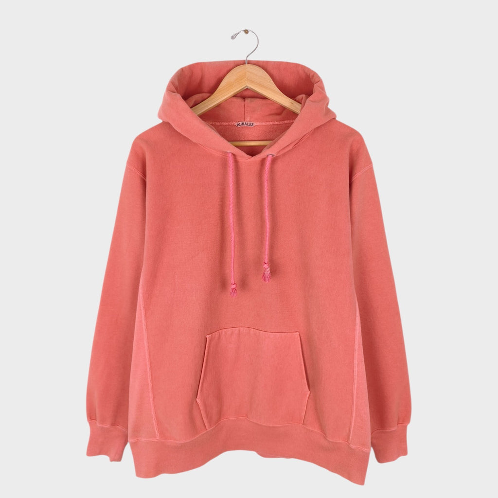 AURALEE Men's Made in Japan Salmon Pink Heavyweight Cotton Blend Hoodie