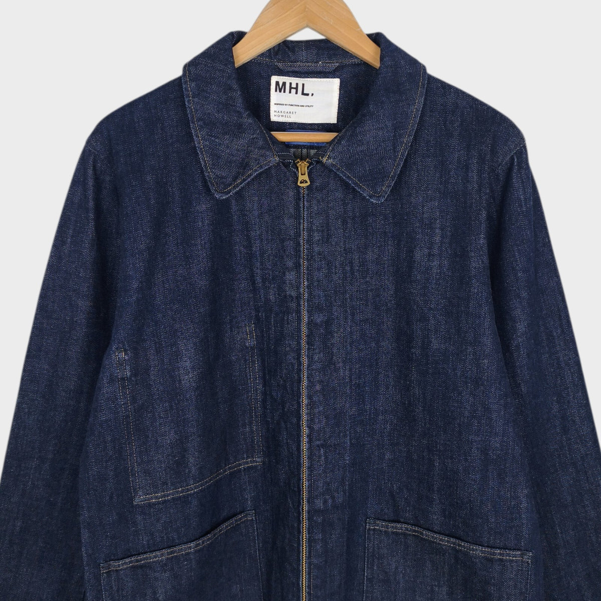 MHL MARGARET HOWELL Men's Canton Overalls Made in Japan Blue Denim Jacket
