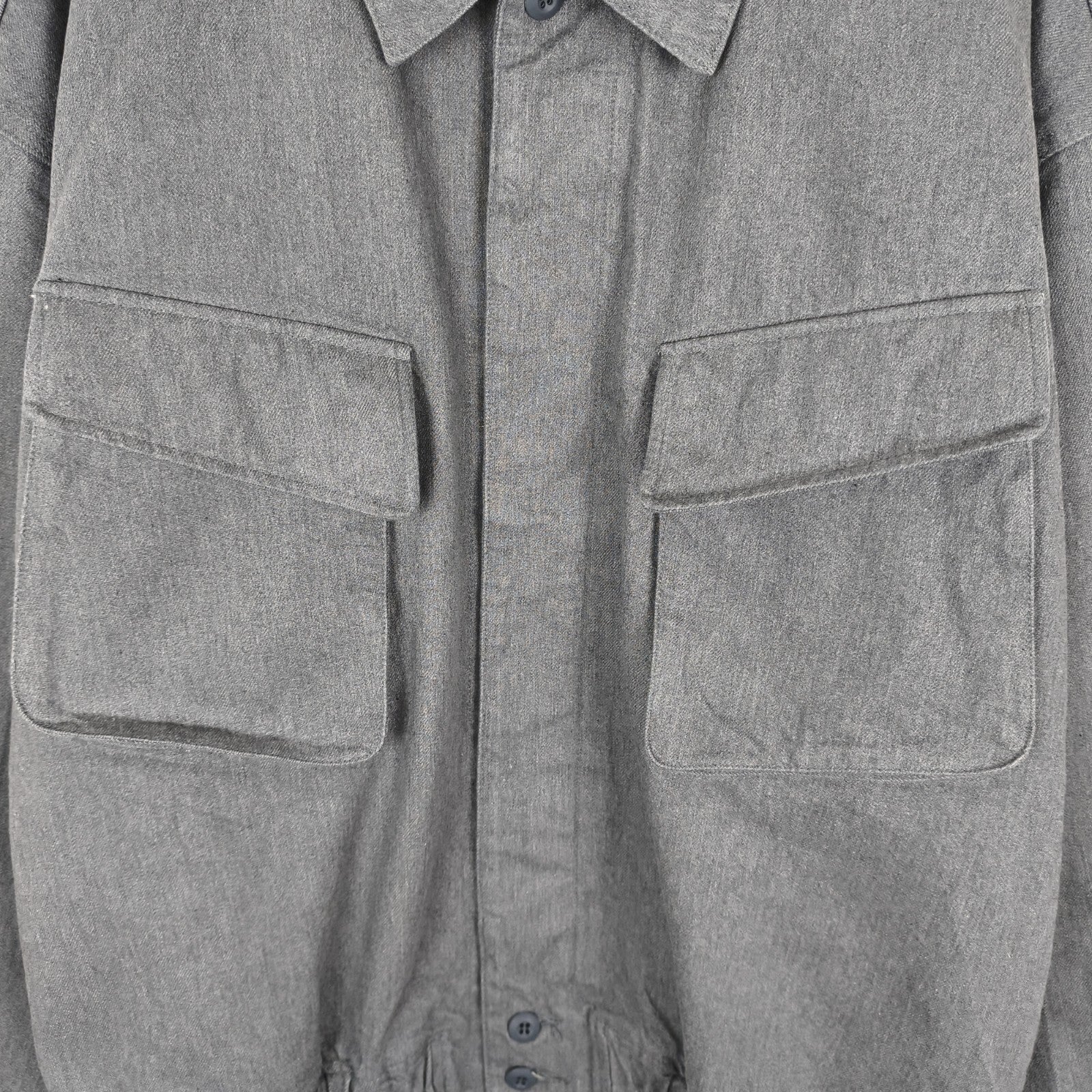 CAV EMPT Men's Made in Japan Grey Heavyweight Denim Community Bomber Jacket