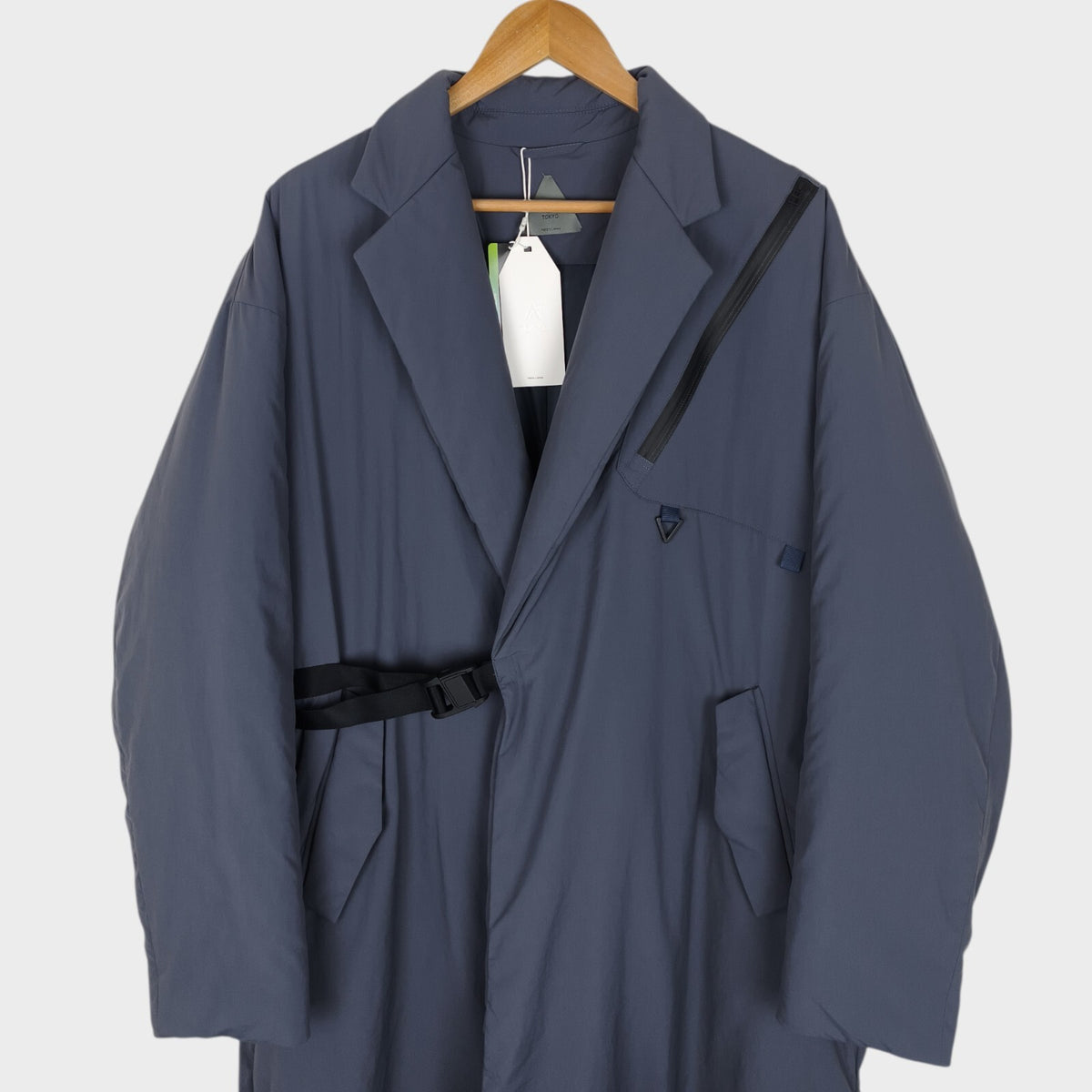 A+ TOKYO Men's Slate Blue Made in Japan Solotex Padded Coat