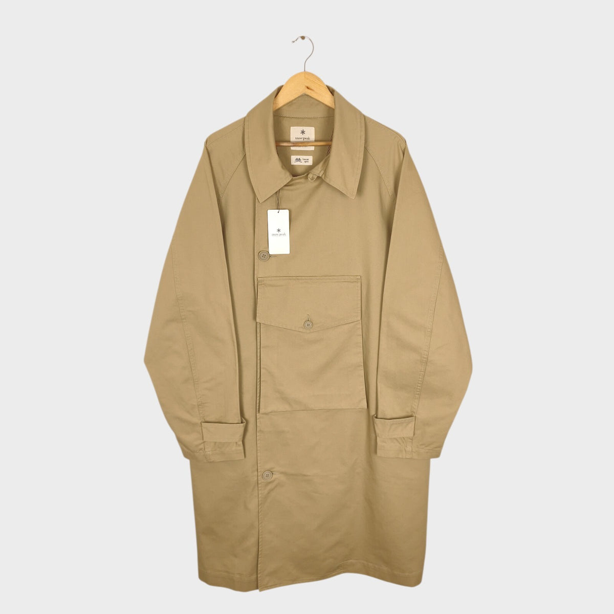 SNOW PEAK Men's Beige Takibi Spec Utility Trench Coat