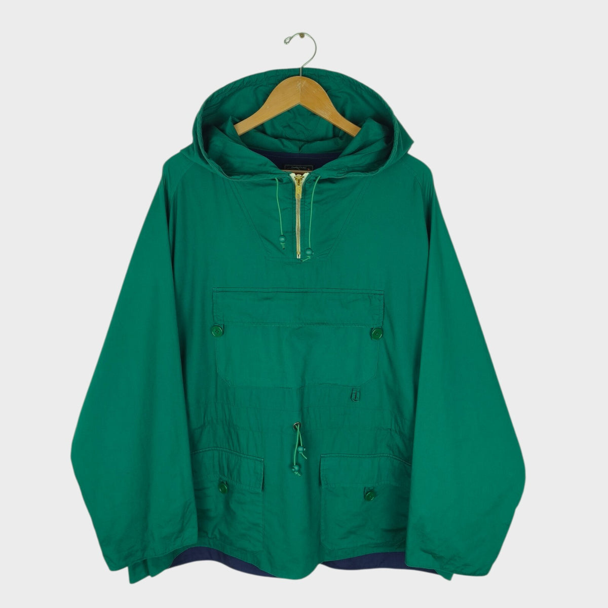 BEAMS PLUS Men's Green Sports Euro Anorak Parka Smock Jacket