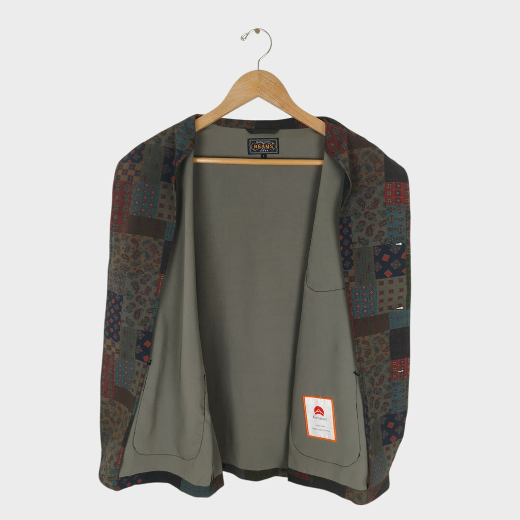 BEAMS PLUS Men's Paisley Patchwork Komatsu Chore Jacket