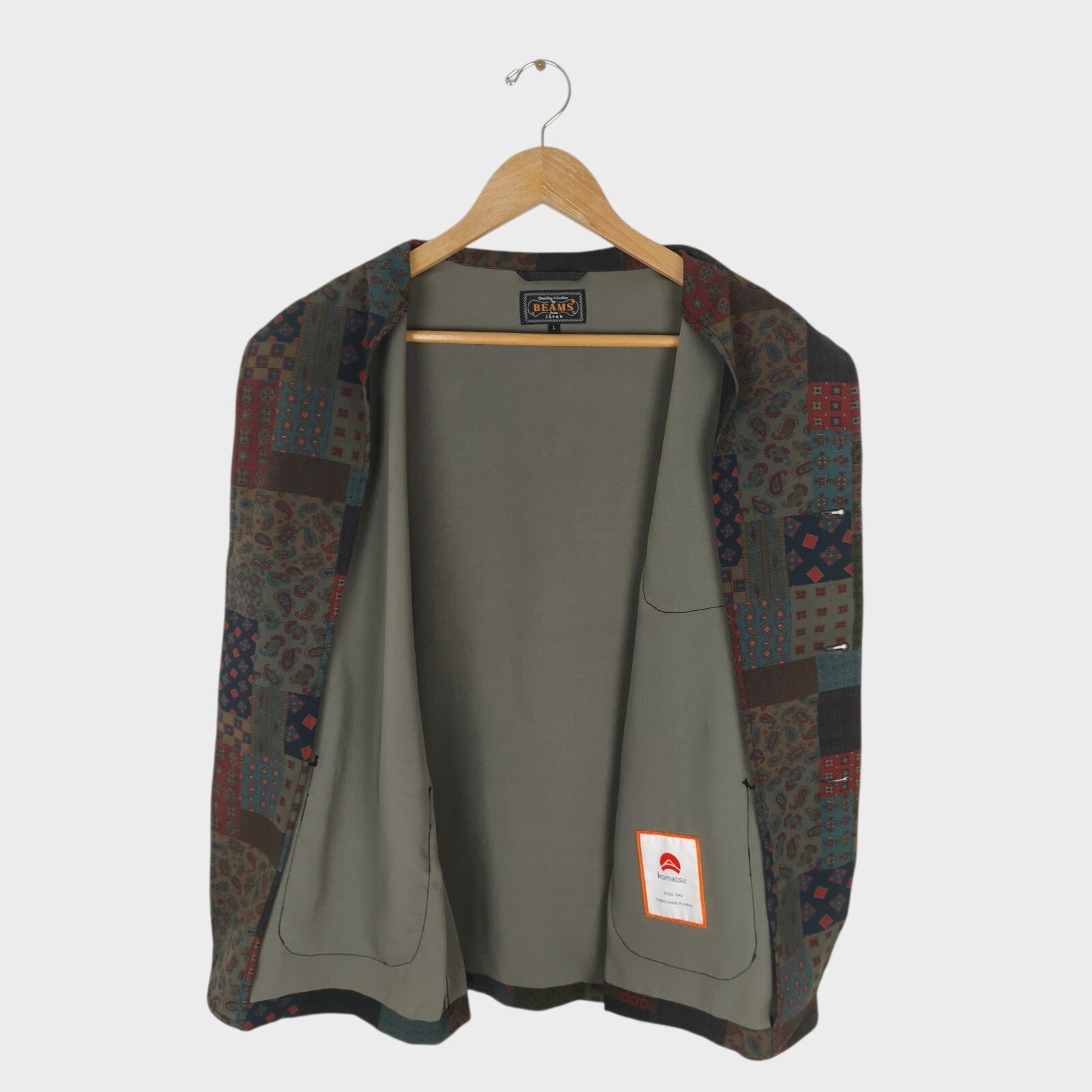 BEAMS PLUS Men's Paisley Patchwork Komatsu Chore Jacket