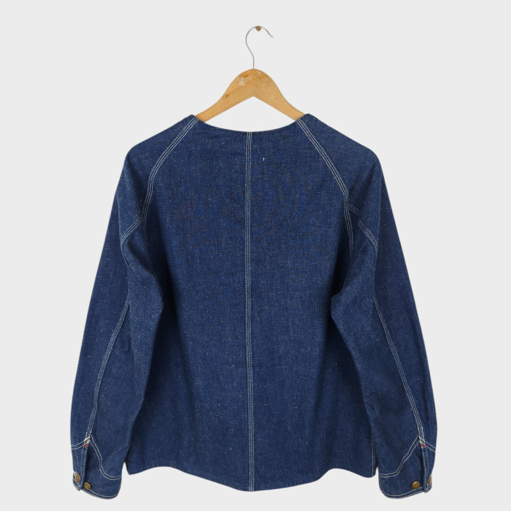 CAL O LINE Men's Made in Japan Blue Nep Denim V-Neck Chore Jacket