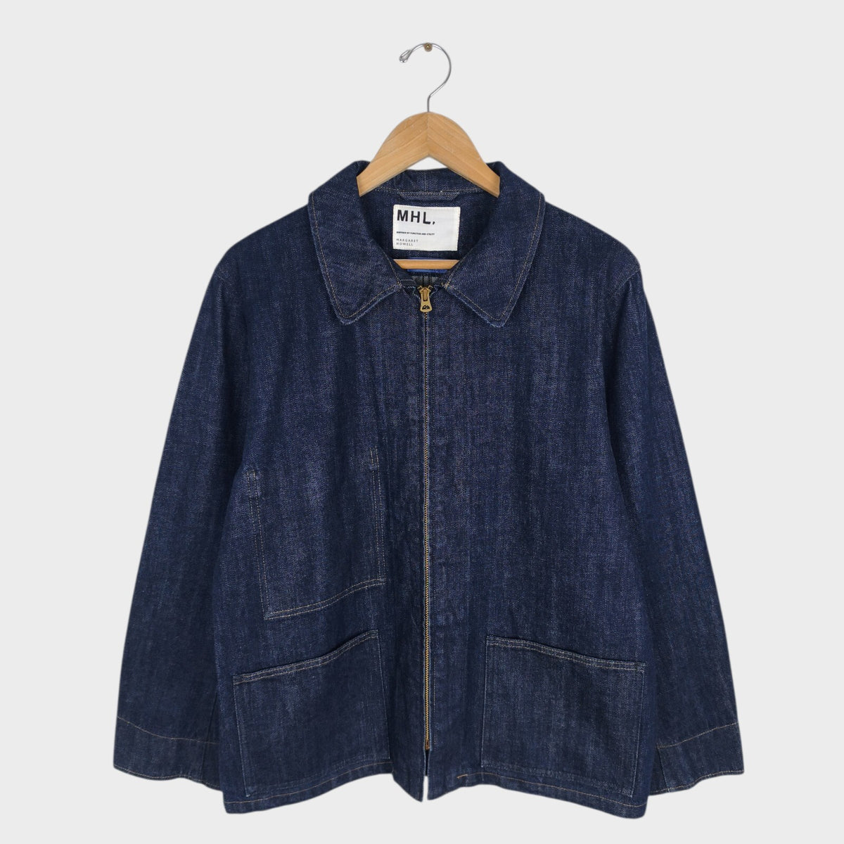 MHL MARGARET HOWELL Men's Canton Overalls Made in Japan Blue Denim Jacket