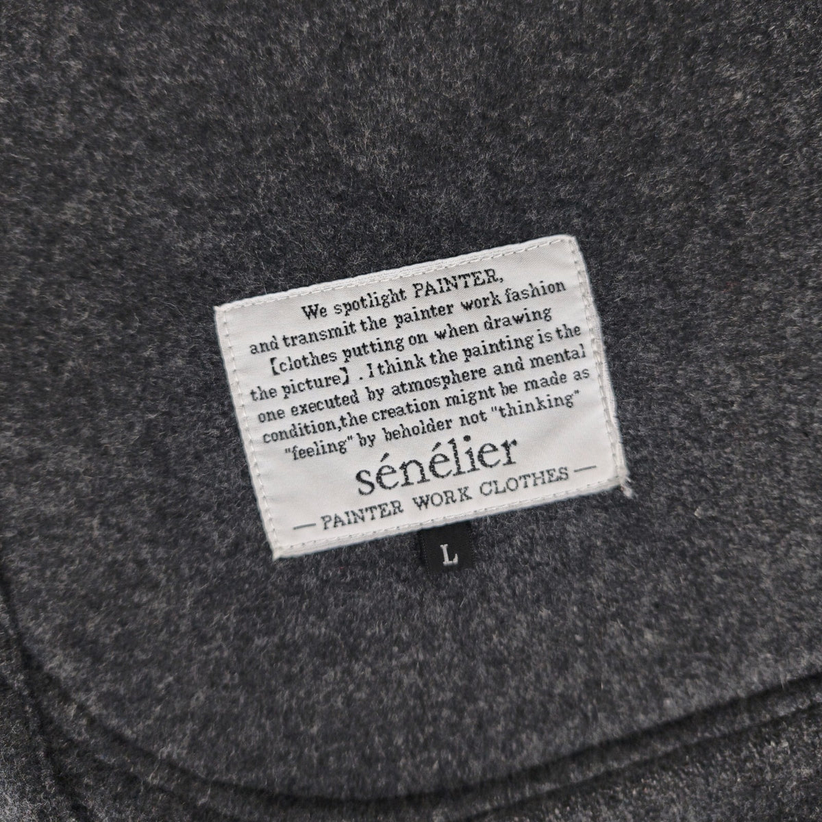 SENELIER Men's Made in Japan Grey Wool Toolbox Painter Jacket