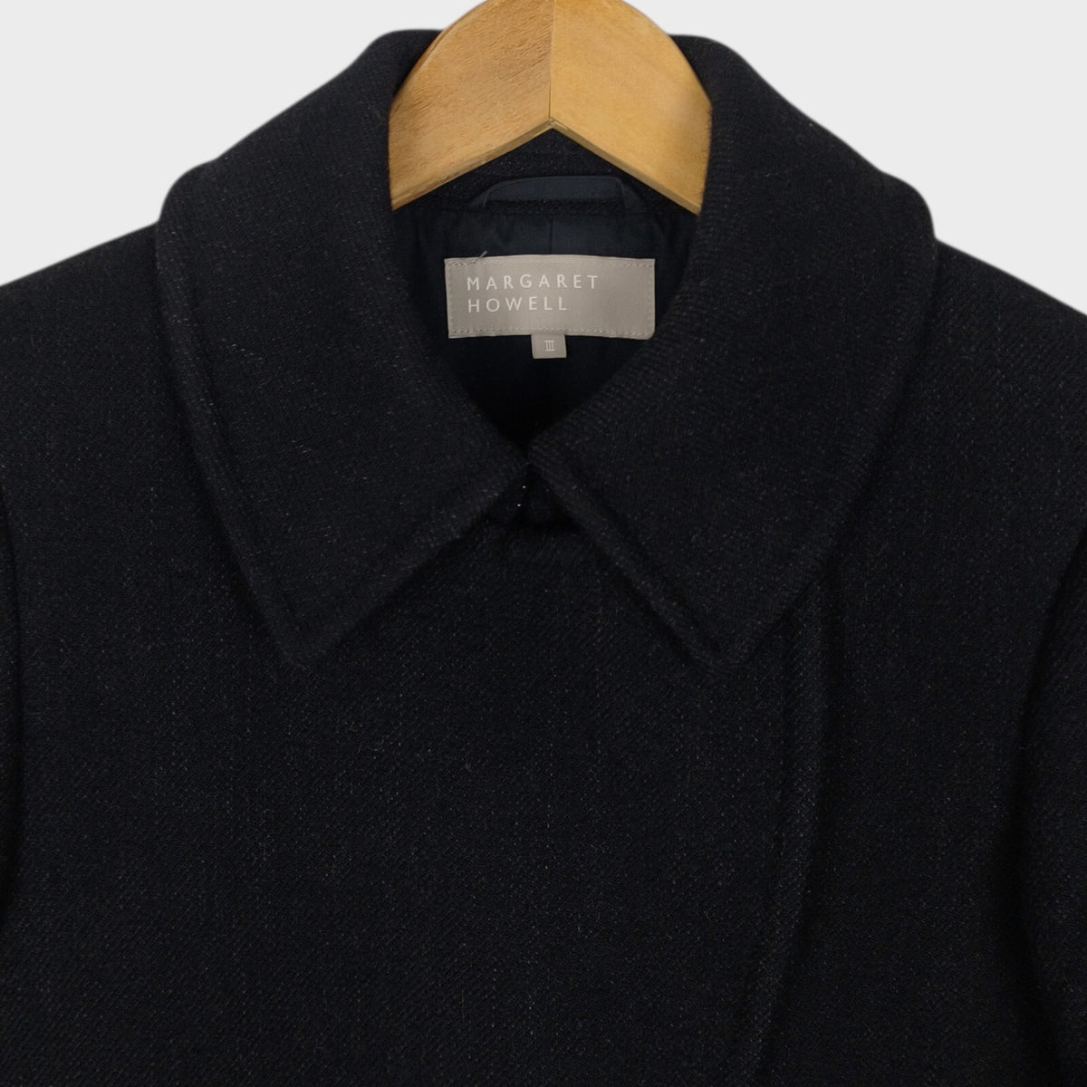 MARGARET HOWELL Women's Dark Charcoal Grey Wool Coat