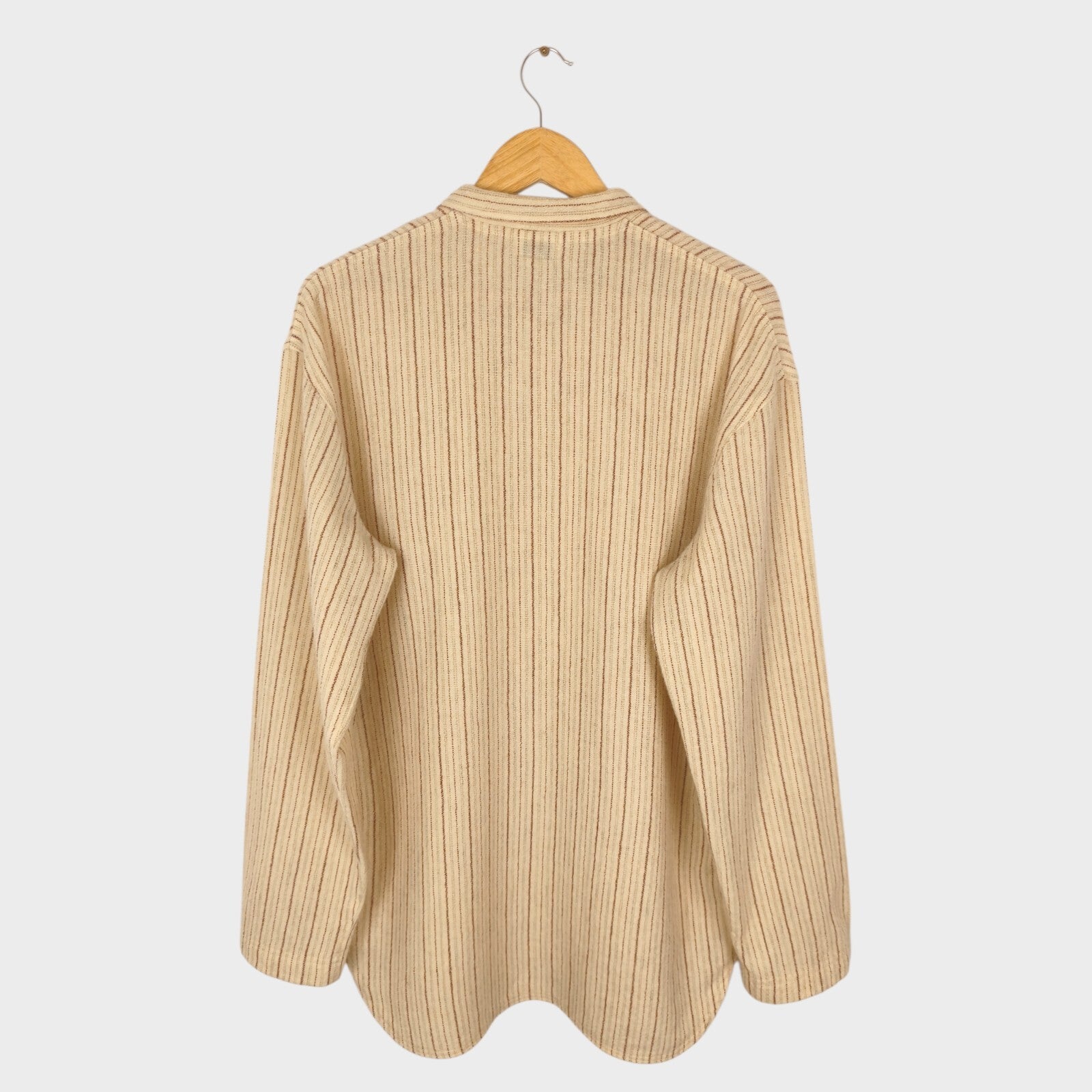 TENDER CO. Men's Made in England Striped Weaver's Stock 100% Wool Shirt
