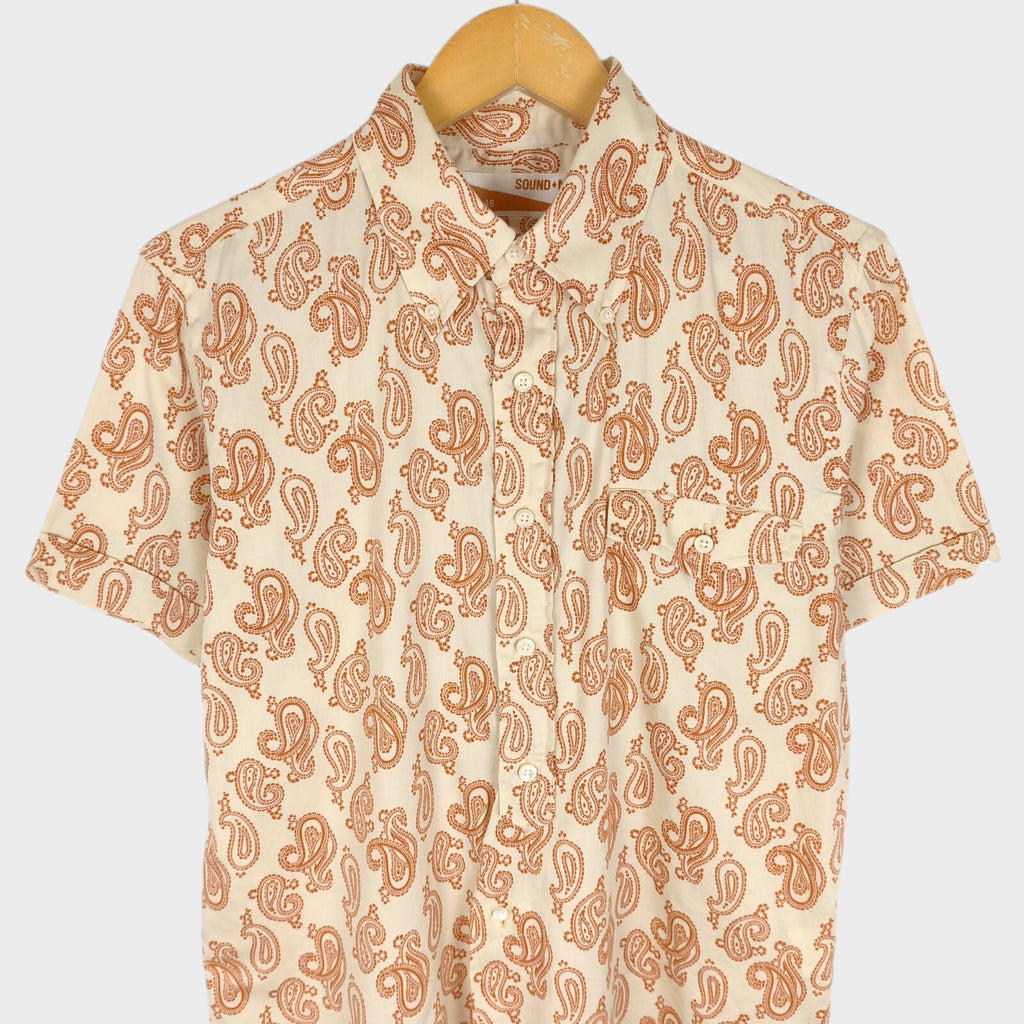 SOUNDMAN Men's Made in Japan Paisley Print Short Sleeved Shirt