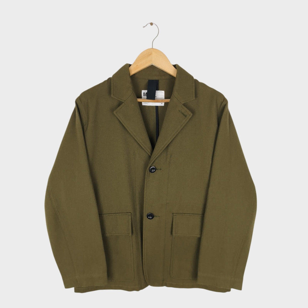MHL MARGARET HOWELL Men's Olive Green Cotton/Wool Chore Blazer Jacket