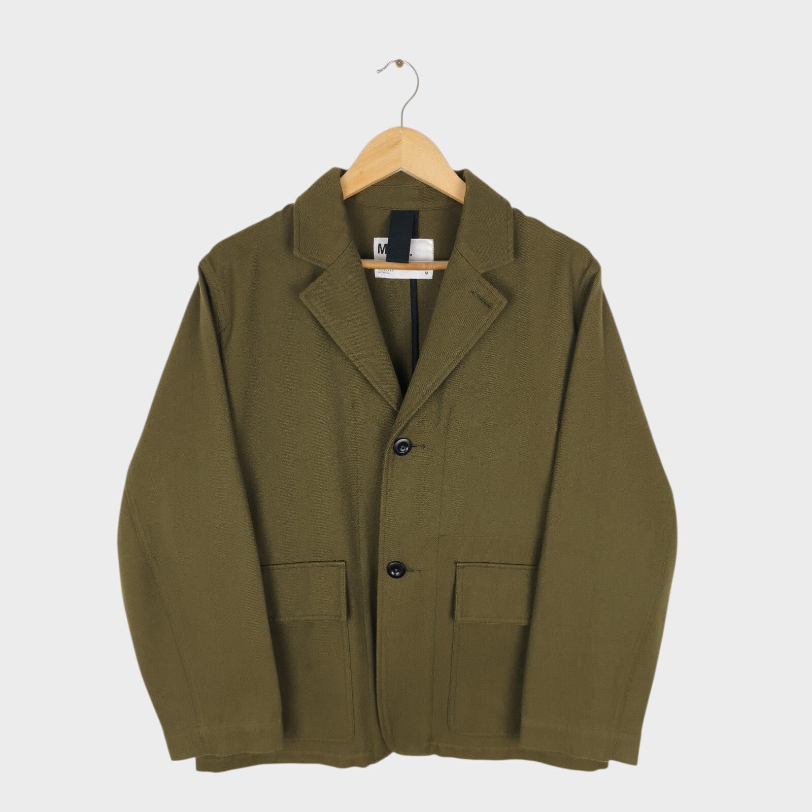 MHL MARGARET HOWELL Men's Olive Green Cotton/Wool Chore Blazer Jacket