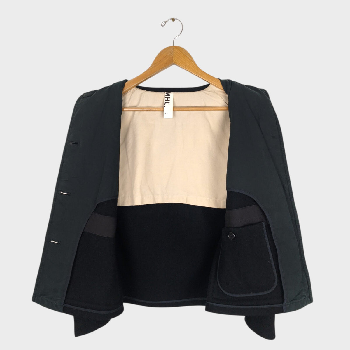 MHL MARGARET HOWELL Women's Black Made in England Wool Blend Jacket