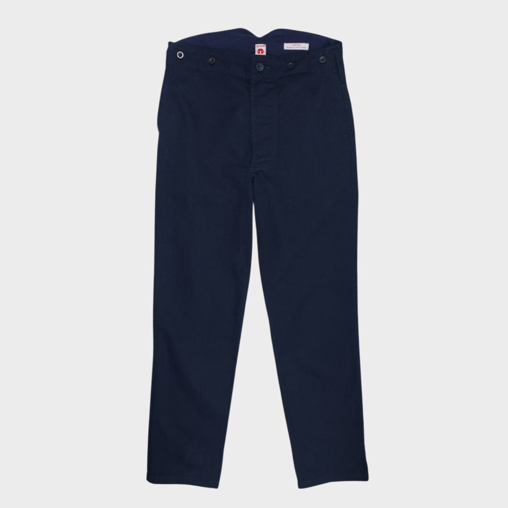 OLD TOWN Men's Made in England Navy Blue Cotton Twill Trousers