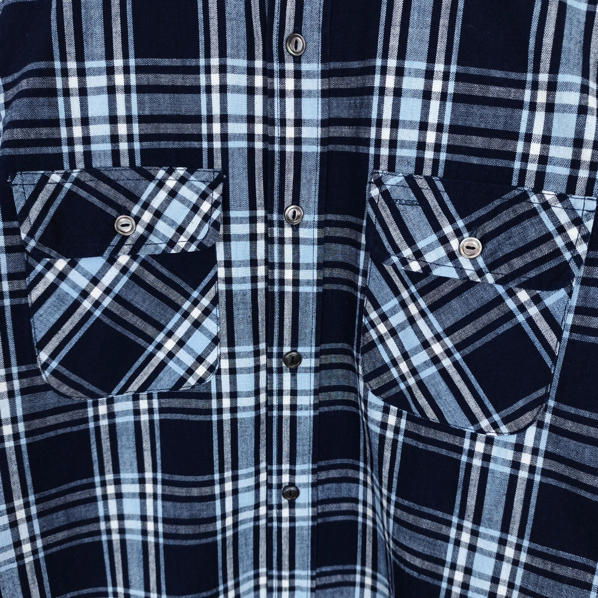 SUGAR CANE Men's Made in Japan Blue Checked Heavyweight Cotton Shirt