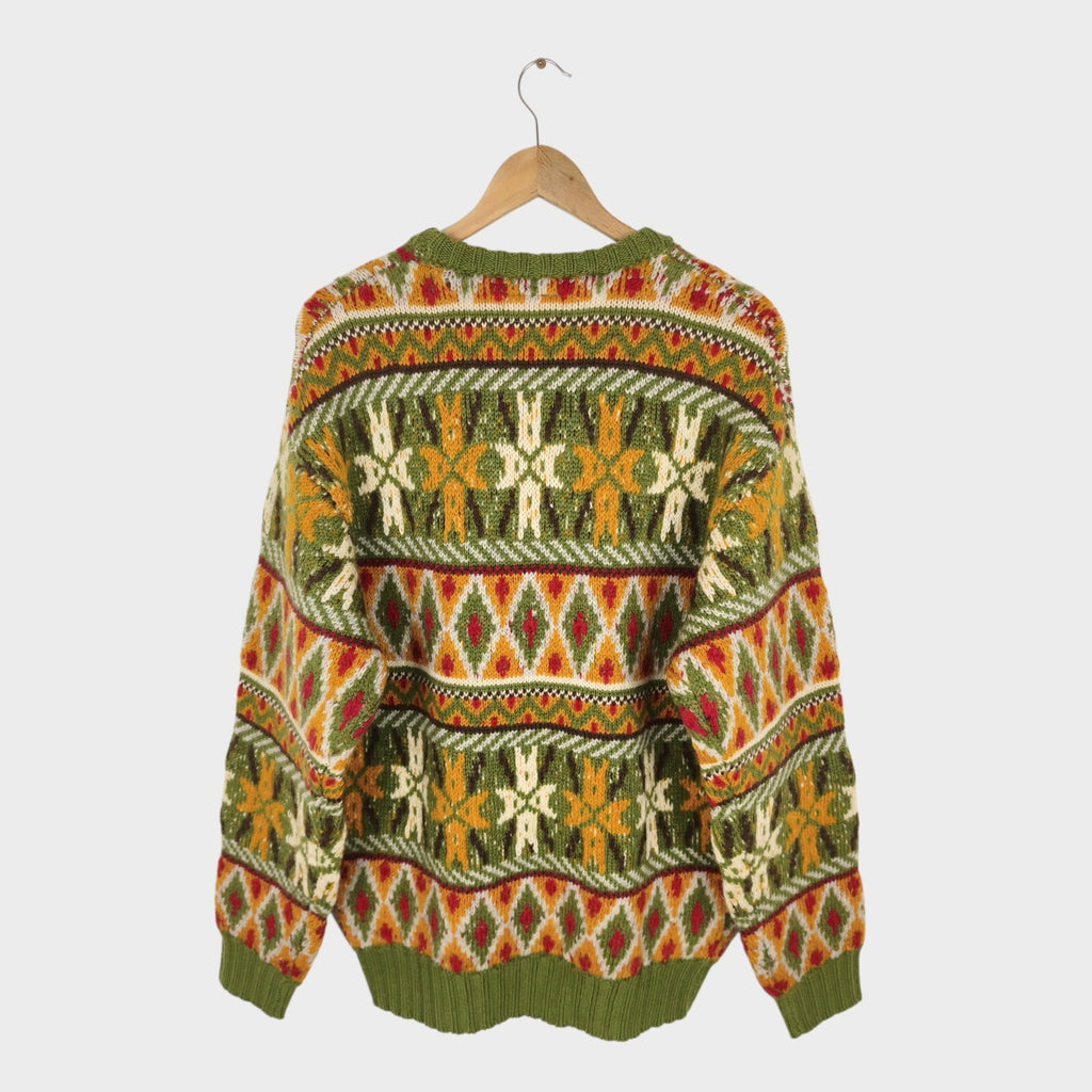 BEAMS PLUS Men's 100% Wool Heavyweight Knit 3G Fairisle Jumper