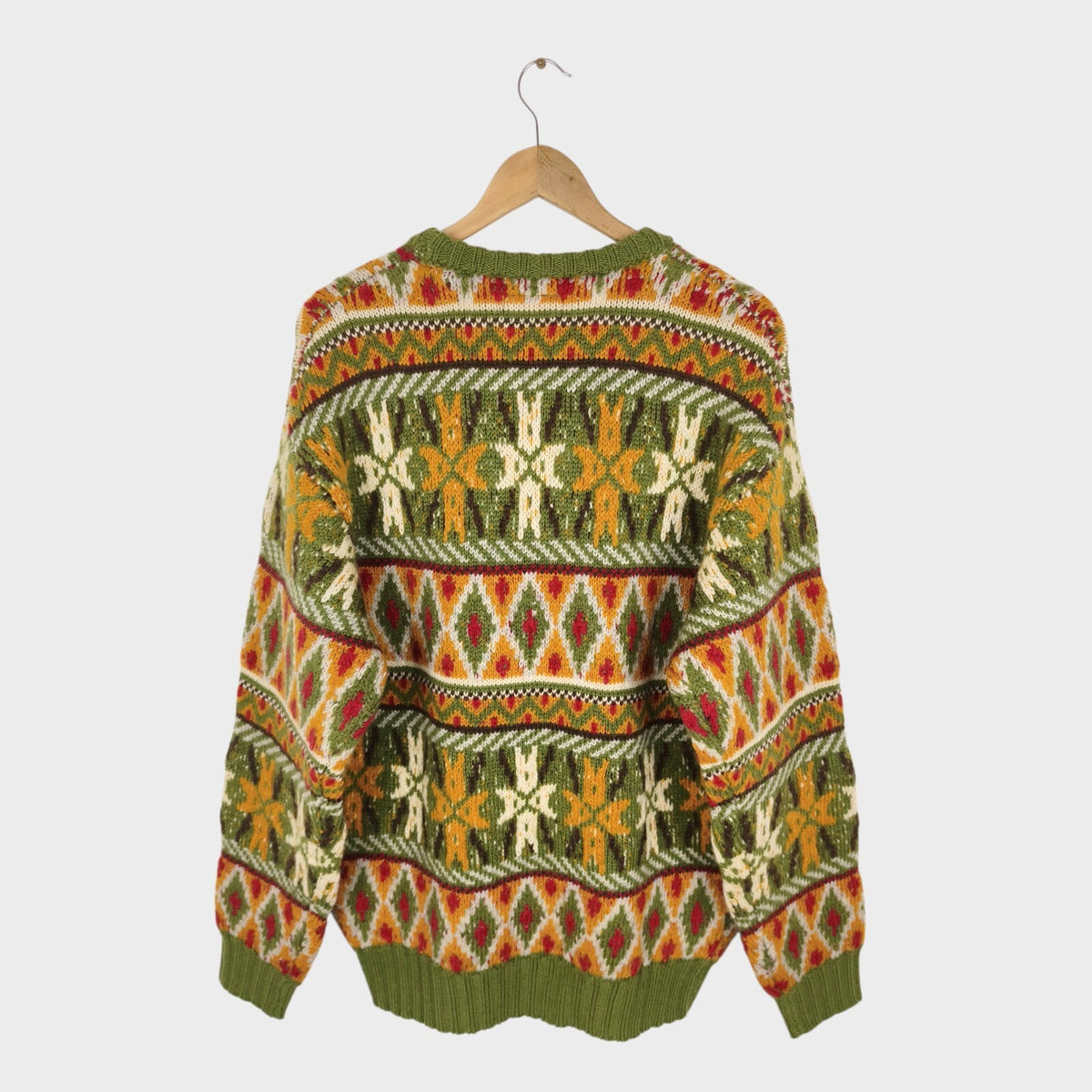 BEAMS PLUS Men's 100% Wool Heavyweight Knit 3G Fairisle Jumper