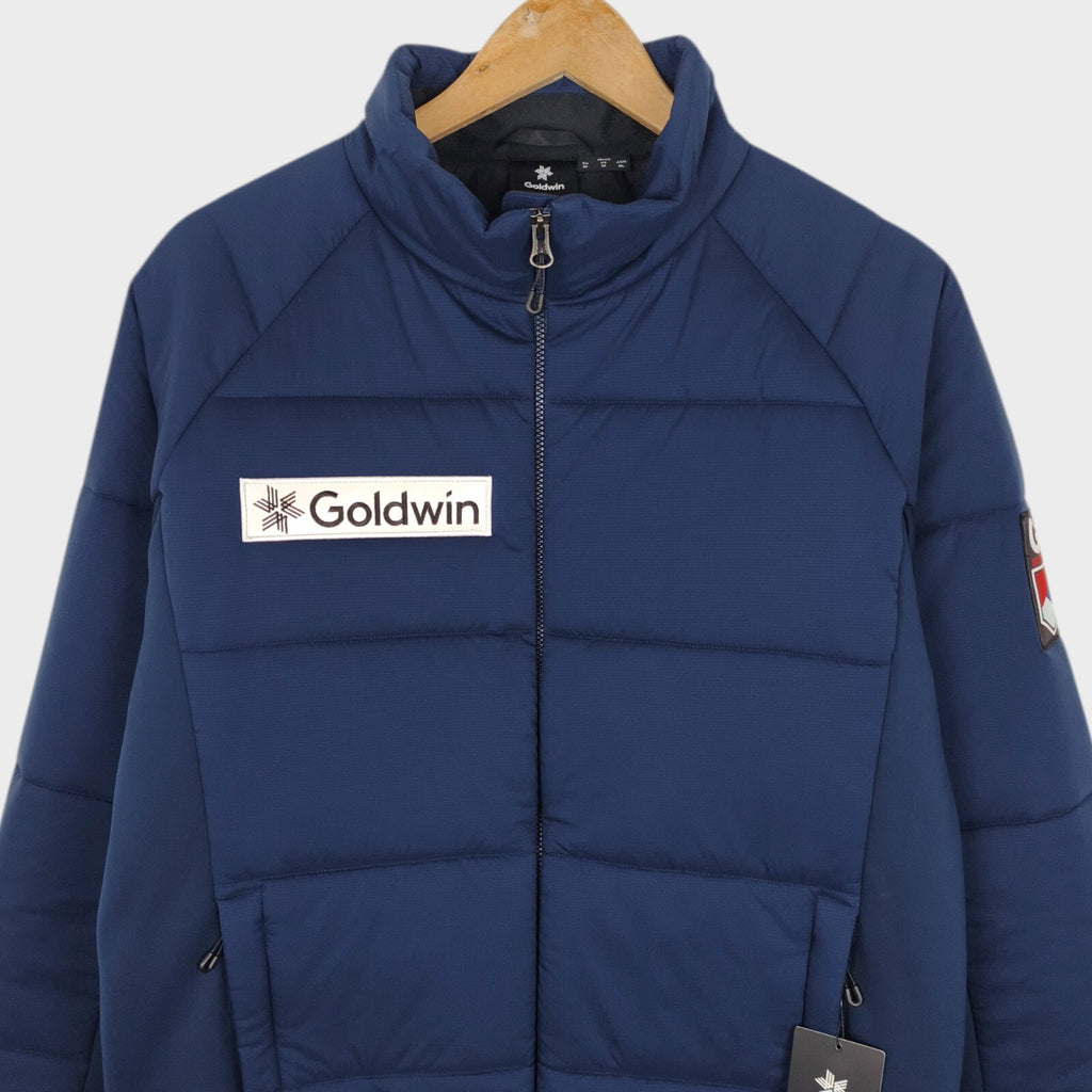 GOLDWIN Men's Navy Blue Made in Japan GB Snowsport Hybrid MIddle Jacket