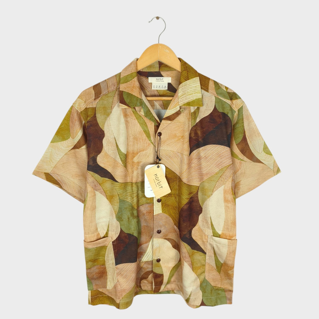NORBIT BY HIROSHI NOZAWA Men's Leaf Camo Aloha Shirt