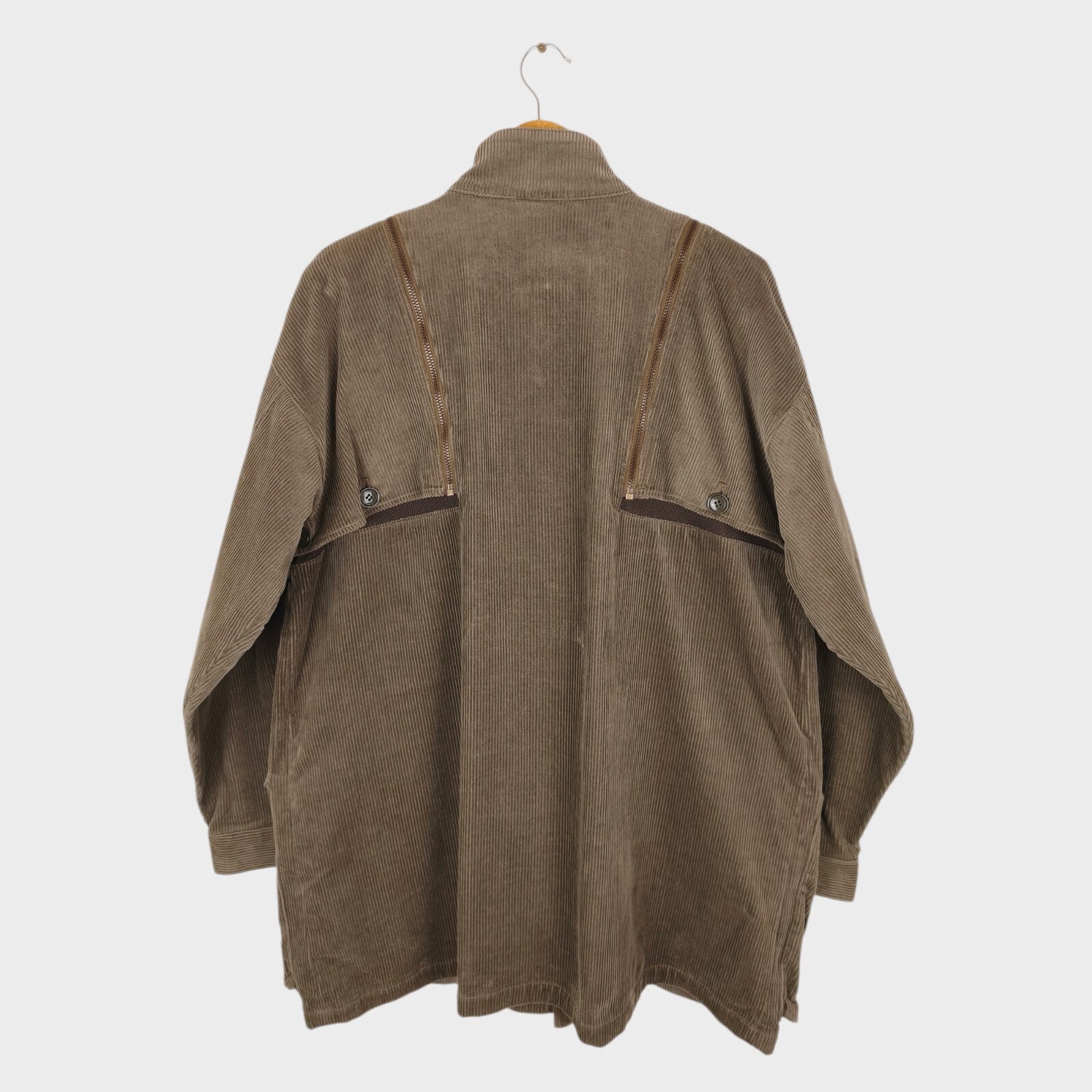 FILL THE BILL Men's Made in Japan Brown Corduroy Utility Modular Jacket