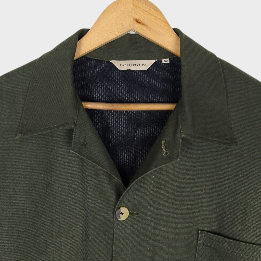 LANEFORTYFIVE Men's Made in England Dark Green Padded Chore Jacket