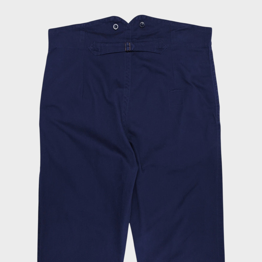 OLD TOWN Men's Made in England Blue Cotton Twill Trousers