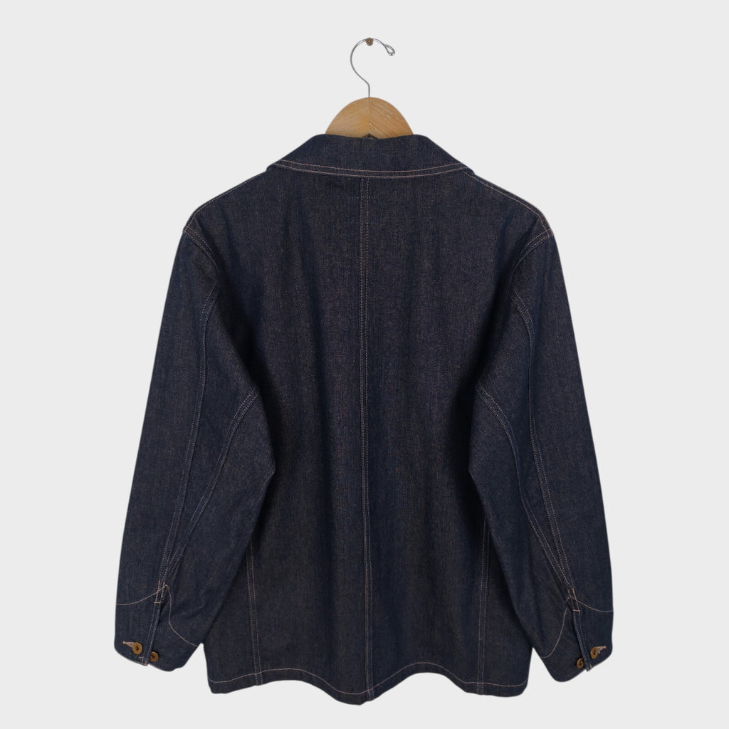 AT-DIRTY Men's Dark Blue Made in Japan Denim Chore Jacket