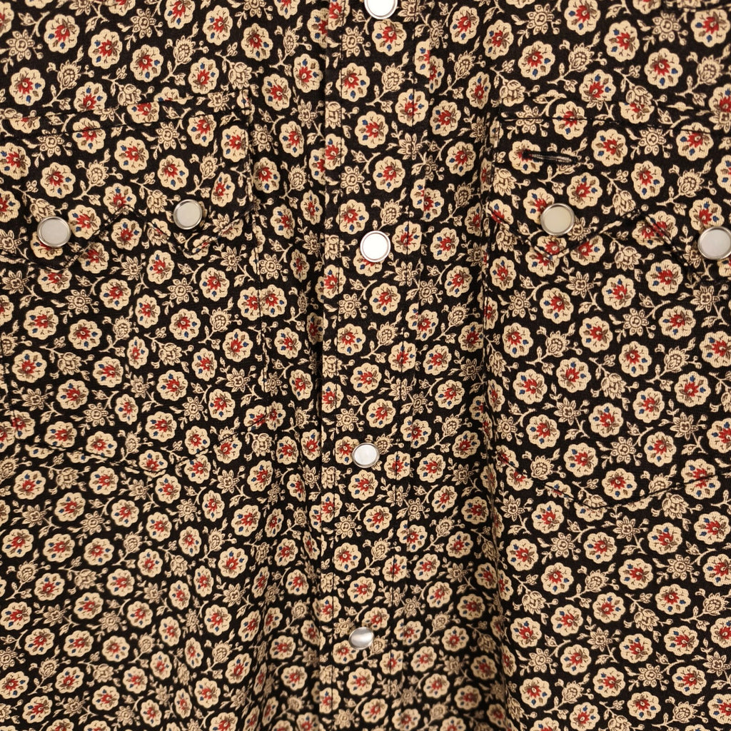 SUGAR CANE Men's Made in Japan Floral Print Short Sleeved Western Shirt