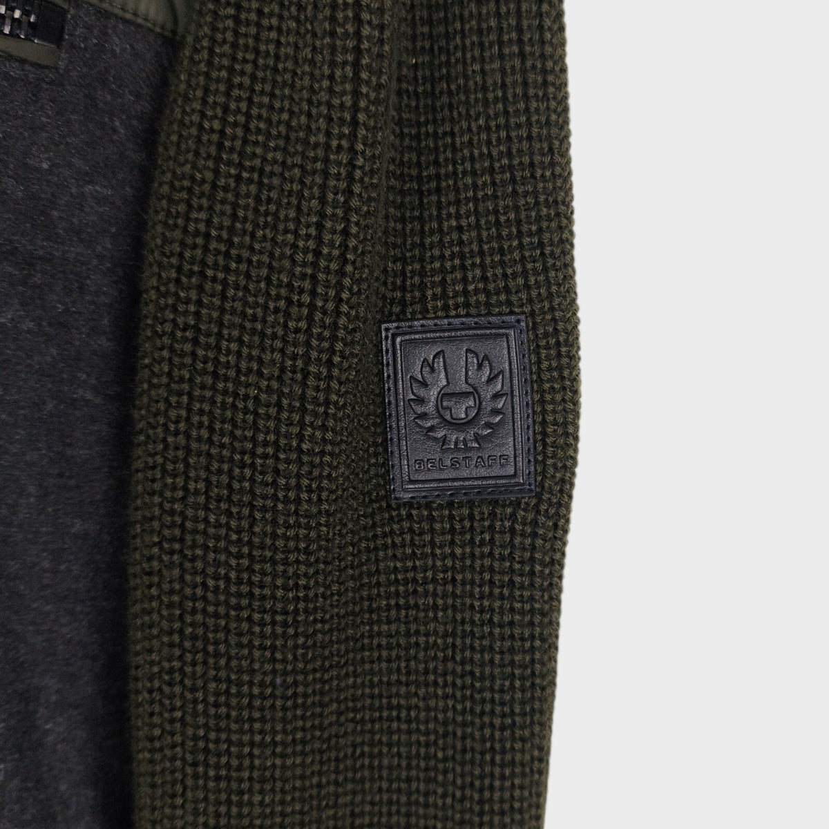BELSTAFF Men's Khaki/Grey Heavyweight Wool Hybrid Jacket