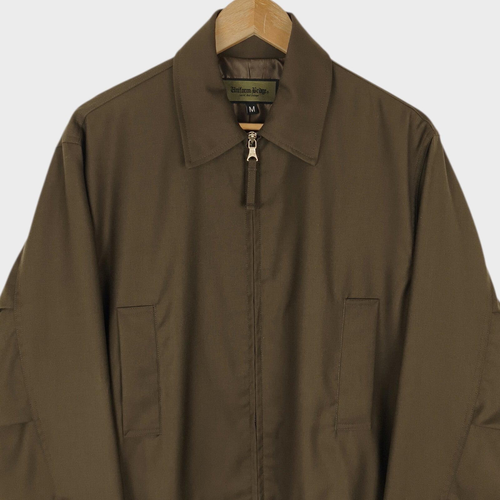 UNIFORM BRIDGE Men's Khaki Oversized Fit Single Blouson Jacket